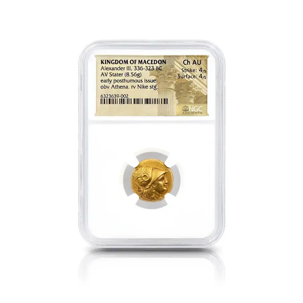 古代コインs4：2094 マケドニア王国 紀元前336-323 アレクサンドロス3世 スターテル金貨 NGC Ch AU Strike: 4/5 Surface: 4/5