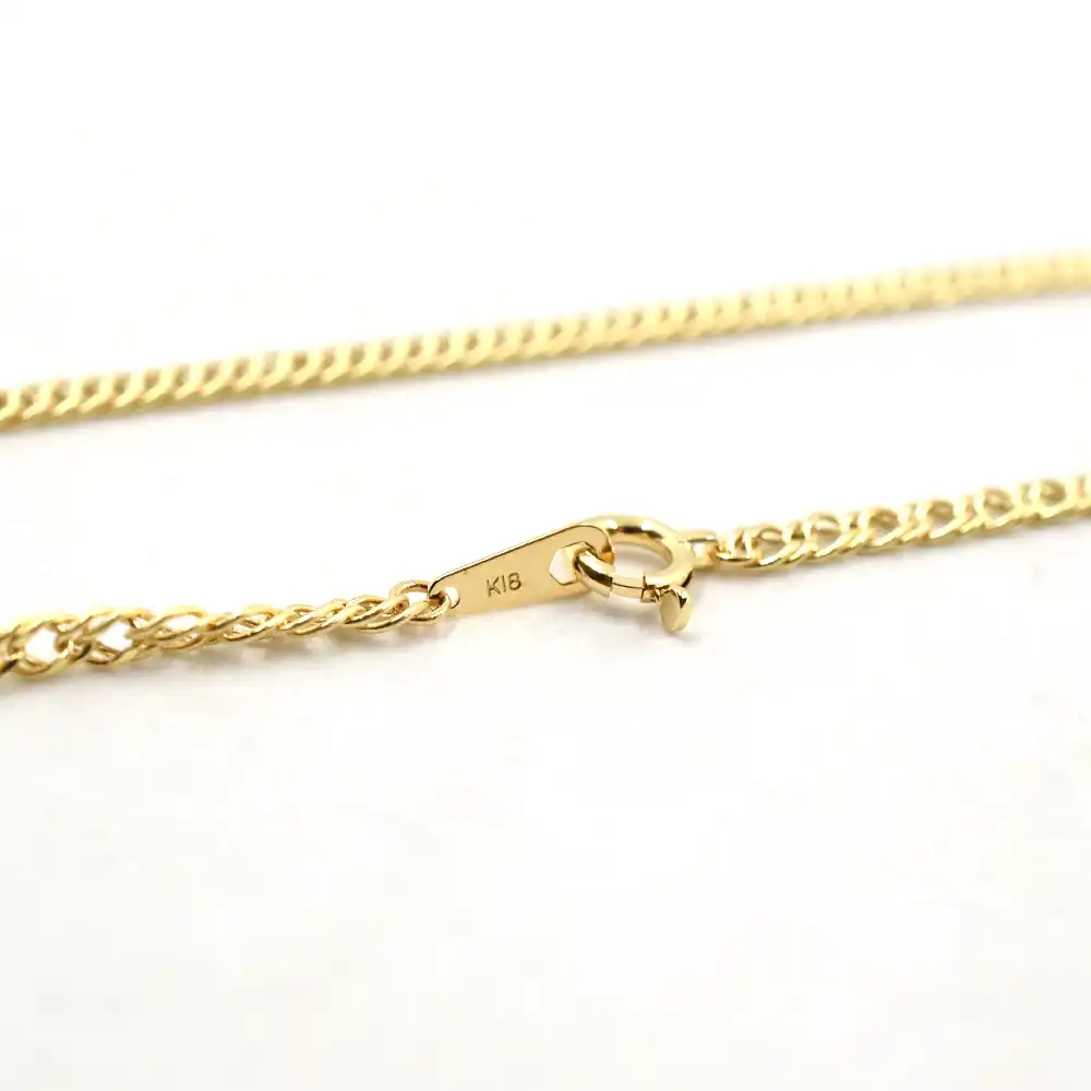 地金型2:6381 ネックレス チェーン ゴールド 18金(K18)中空ダブルキヘイ040 全長約45cm 重量 約2.3g K18刻印入り