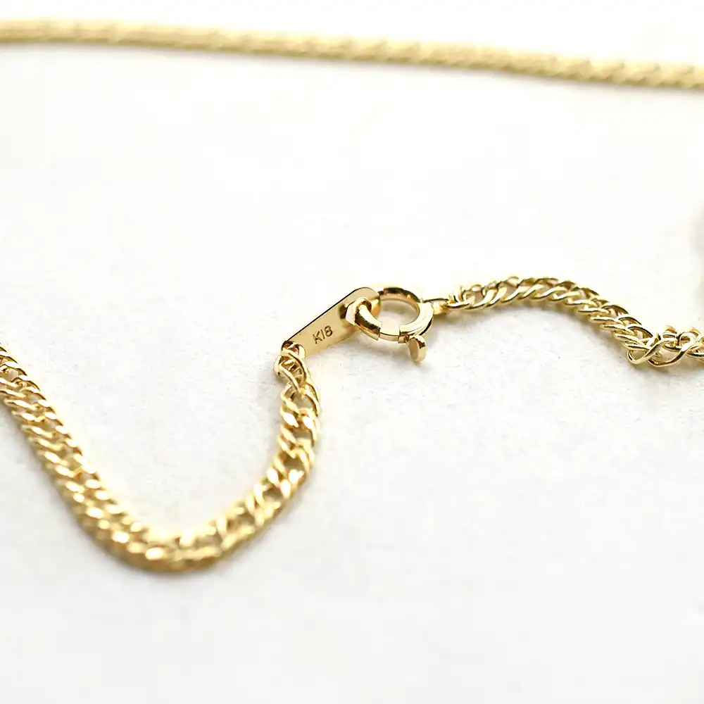 地金型3:6381 ネックレス チェーン ゴールド 18金(K18)中空ダブルキヘイ040 全長約45cm 重量 約2.3g K18刻印入り