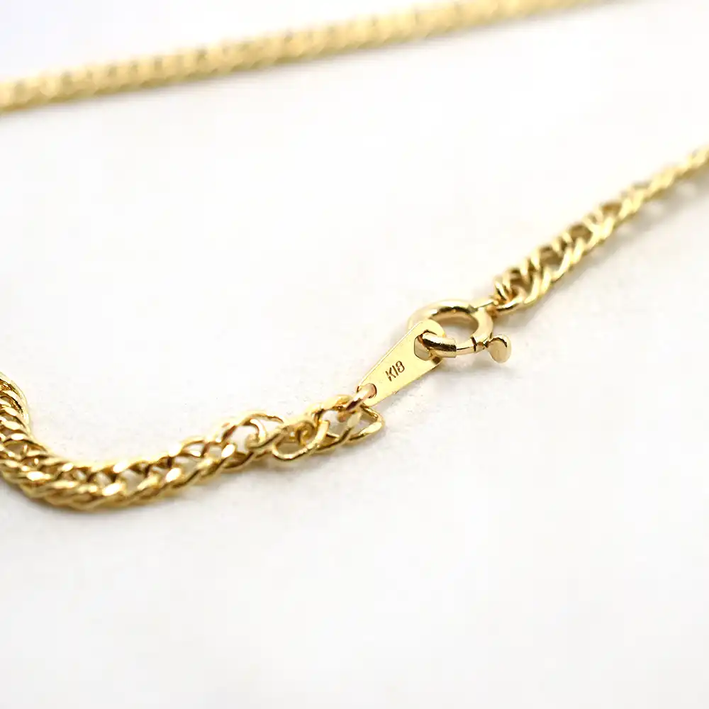 地金型3:6382 ネックレス チェーン ゴールド 18金(K18)中空ダブルキヘイ050 全長約45cm 重量 約3.5g K18刻印入り