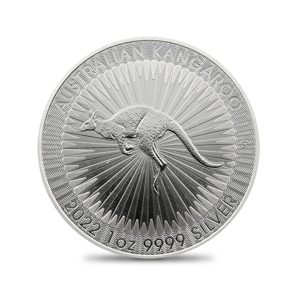 地金型2:2289 オーストラリア 2022 カンガルー 1ドル 1オンス 銀貨 【100枚】 (コインチューブ付き)