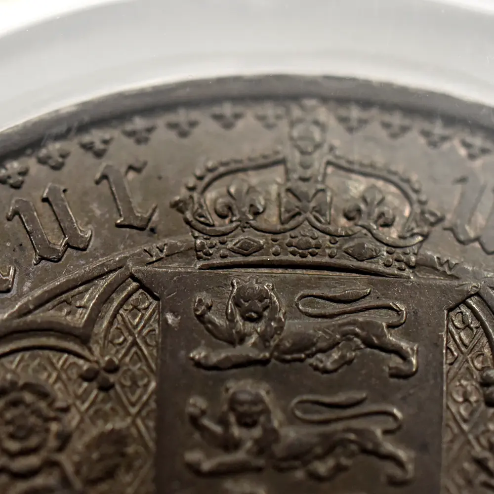 アンティークコイン10：6388 1847 ヴィクトリア女王 ゴチッククラウン銀貨 アンデシモエッジ PCGS PR61 Esc-2571