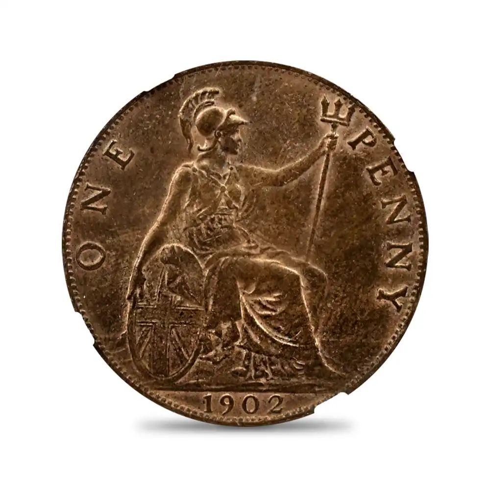 アンティークコイン2：2114 1902 エドワード7世 ブリタニア 1ペニー銅貨 NGC MS64RB