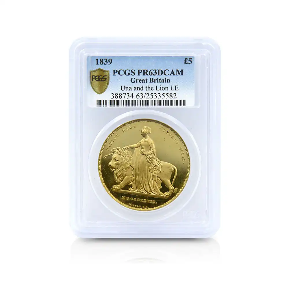 アンティークコイン4：2155 1839 ヴィクトリア女王 ウナ＆ライオン 5ポンド金貨 PCGS PR63DC【R2】