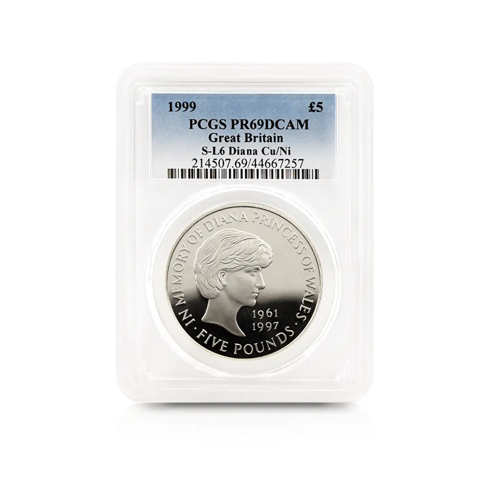 モダンコイン4:6403 1999 エリザベス2世 ダイアナ妃追悼記念 5ポンド白銅貨 PCGS PR69DC S-L6