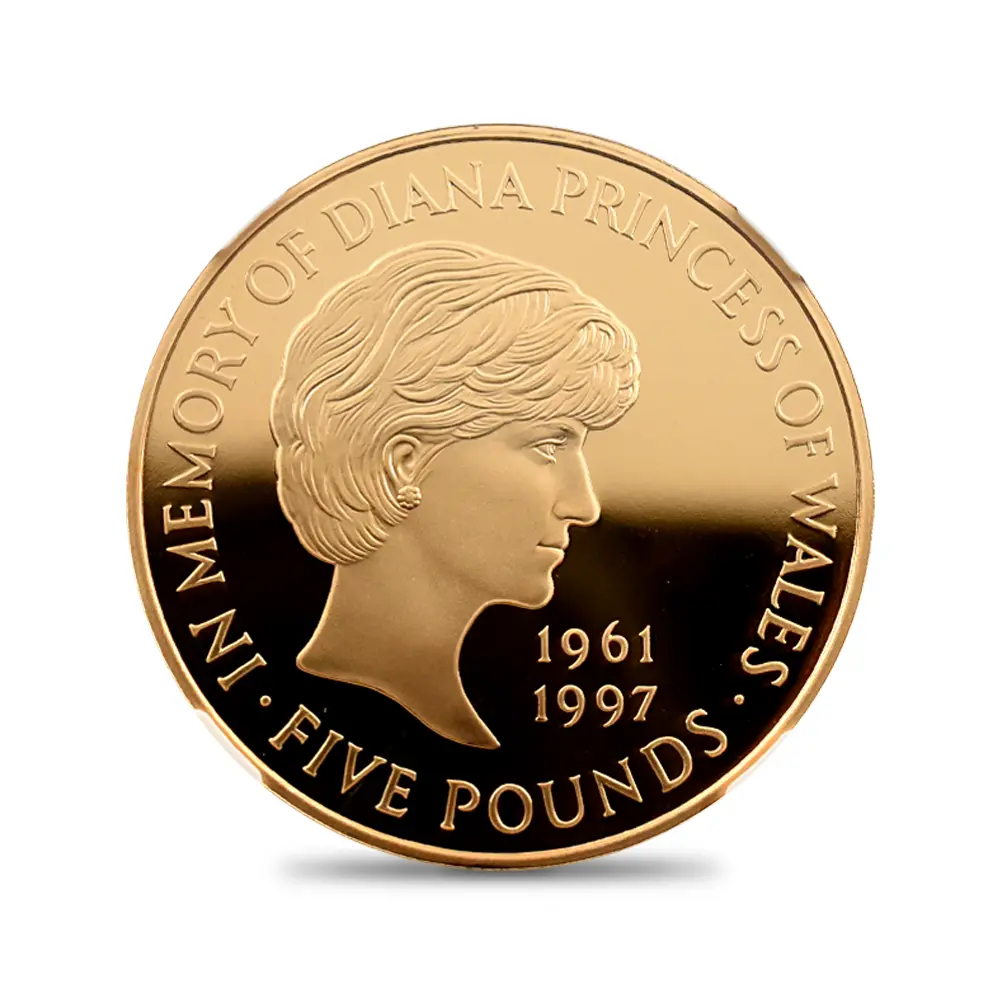 モダンコイン2:6404 1999 エリザベス2世 ダイアナ妃追悼記念 5ポンド金貨 NGC PF68UC