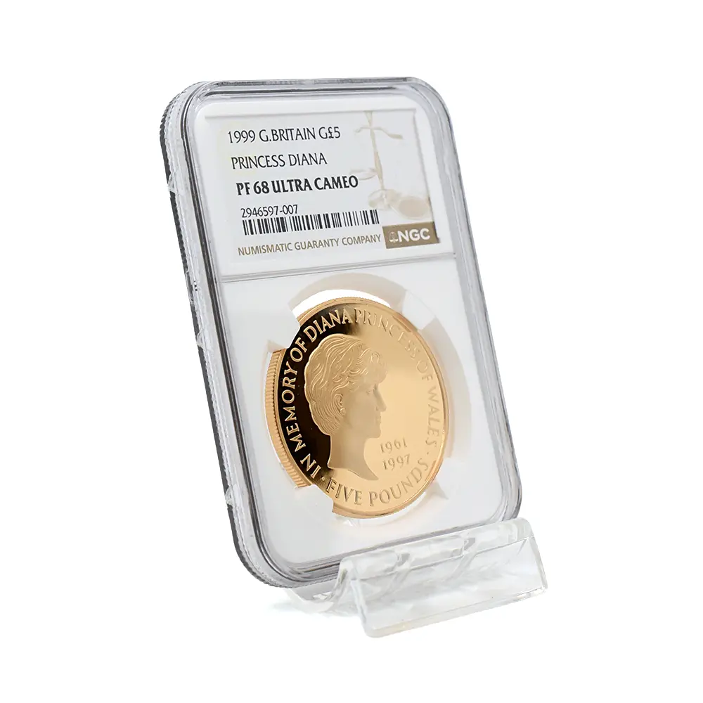 モダンコイン6:6404 1999 エリザベス2世 ダイアナ妃追悼記念 5ポンド金貨 NGC PF68UC