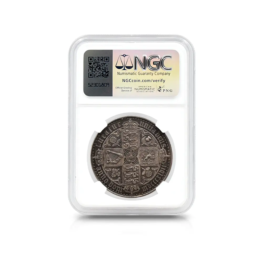アンティークコイン5：6406 1847 ヴィクトリア女王 ゴチッククラウン銀貨 プレーンエッジ NGC PF62CA