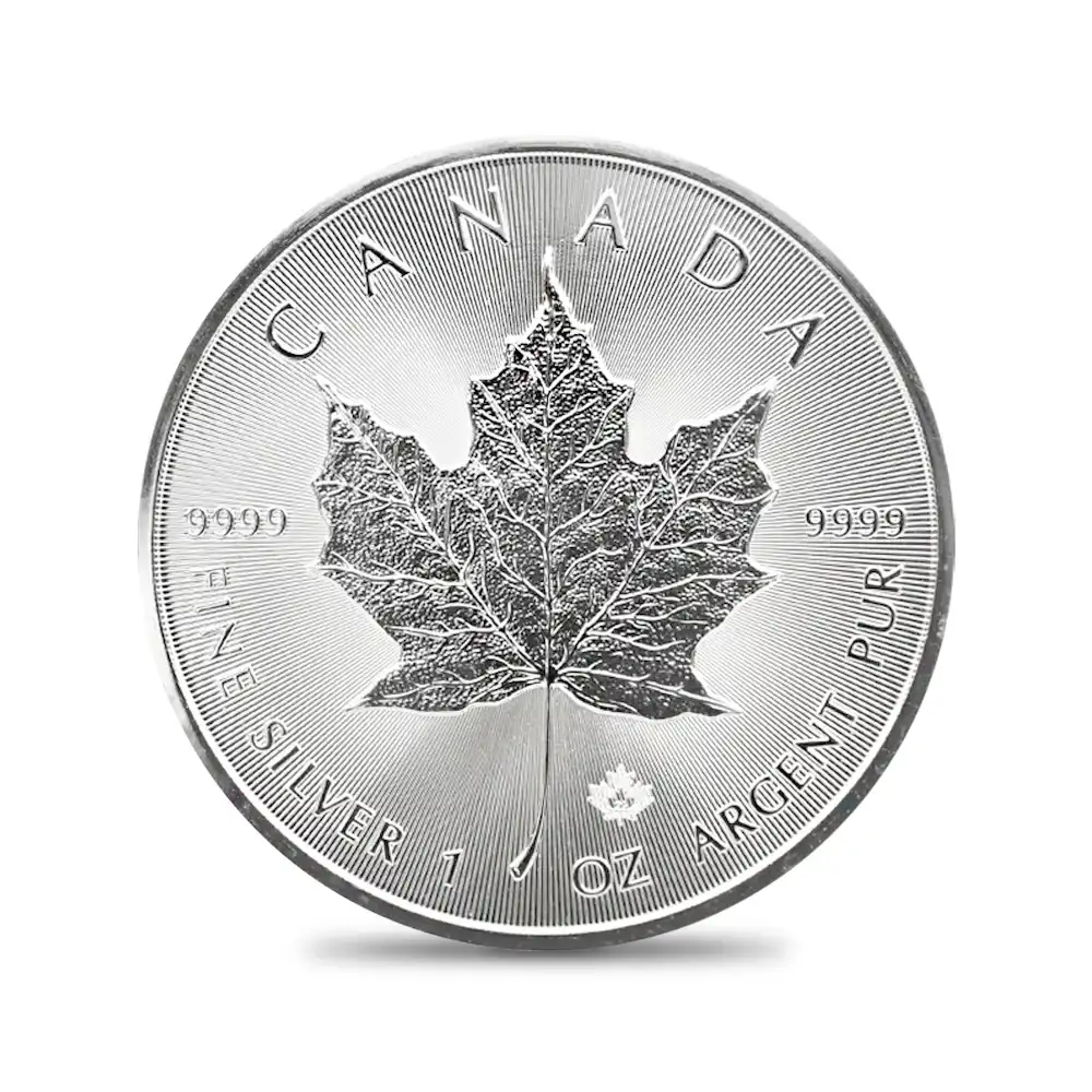 地金型2：2323 カナダ 2022 メイプルリーフ 5ドル 1オンス 銀貨 【100枚】 (コインチューブ4個付き)