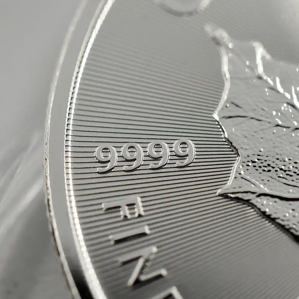 地金型7：2323 カナダ 2022 メイプルリーフ 5ドル 1オンス 銀貨 【100枚】 (コインチューブ4個付き)