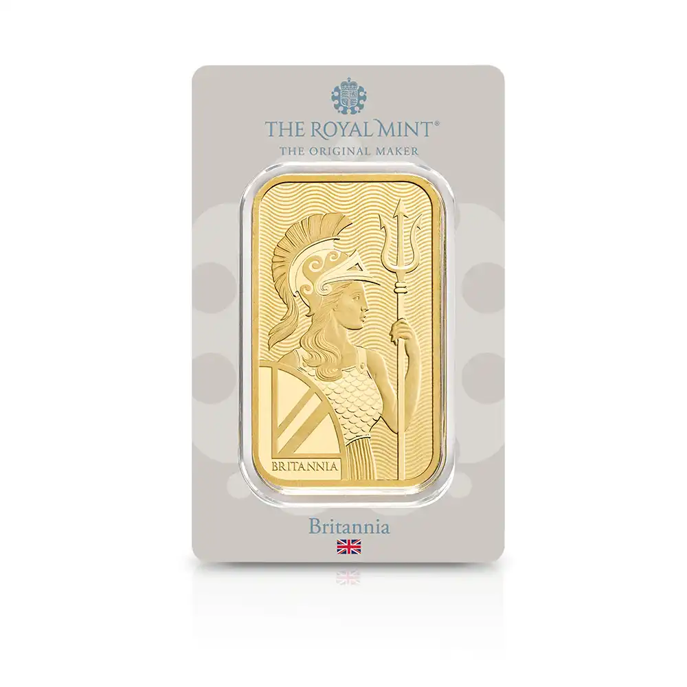 地金型4:2145 イギリス ブリタニア 金の延べ板 100グラム(100g) 【1本】 (ブリスターパック付き)