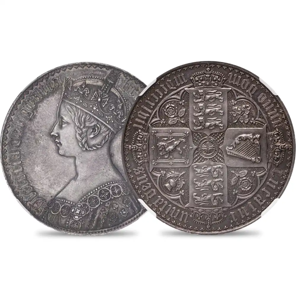 アンティークコイン1：2082 1847 ヴィクトリア女王 ゴチッククラウン銀貨 アンデシモエッジ NGC PF62【ご予約承り品】