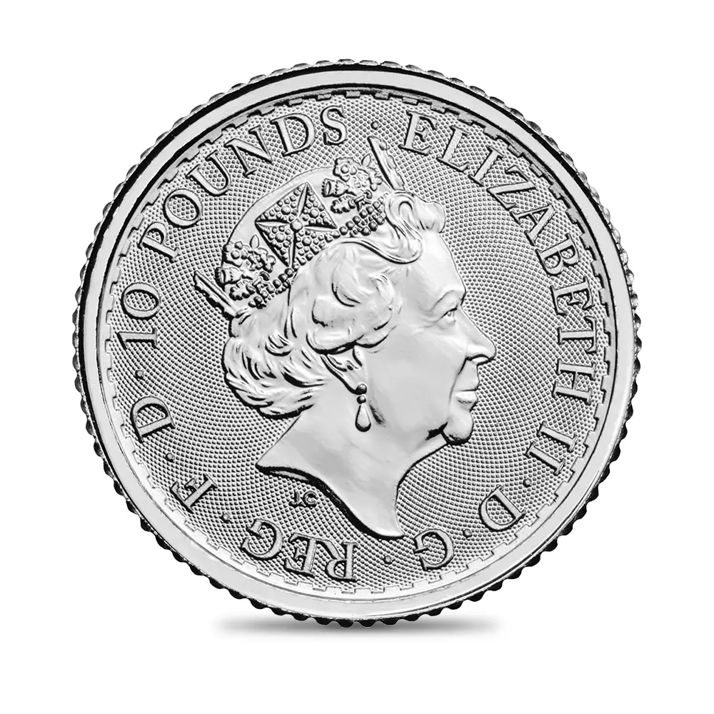 地金型3：6411 イギリス 2021 エリザベス2世 ブリタニア 10ポンド 1/10オンス プラチナ貨 【1枚】 (コインケース付き)