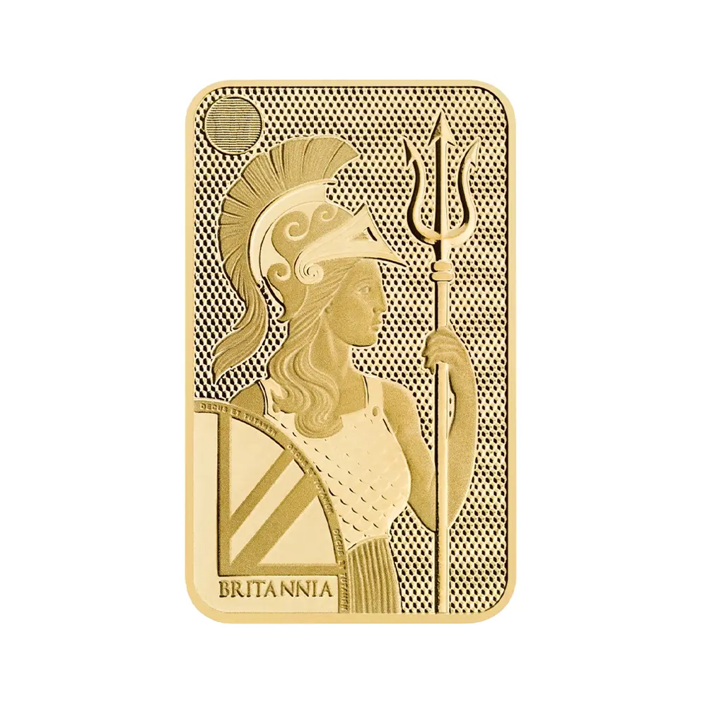 地金型2：6414 【R-TRUST様専用・割引対象外】 イギリス ブリタニア 金の延べ板 5グラム(5g) ゴールドバー 2025年アップグレードデザイン【1本】 (ブリスターパック付き)