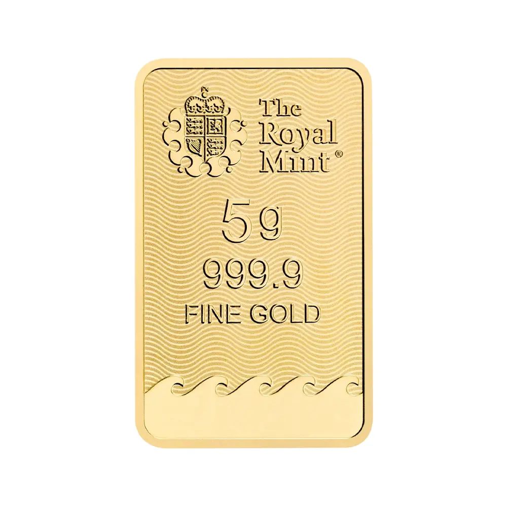 地金型3：6414 【R-TRUST様専用・割引対象外】 イギリス ブリタニア 金の延べ板 5グラム(5g) ゴールドバー 2025年アップグレードデザイン【1本】 (ブリスターパック付き)