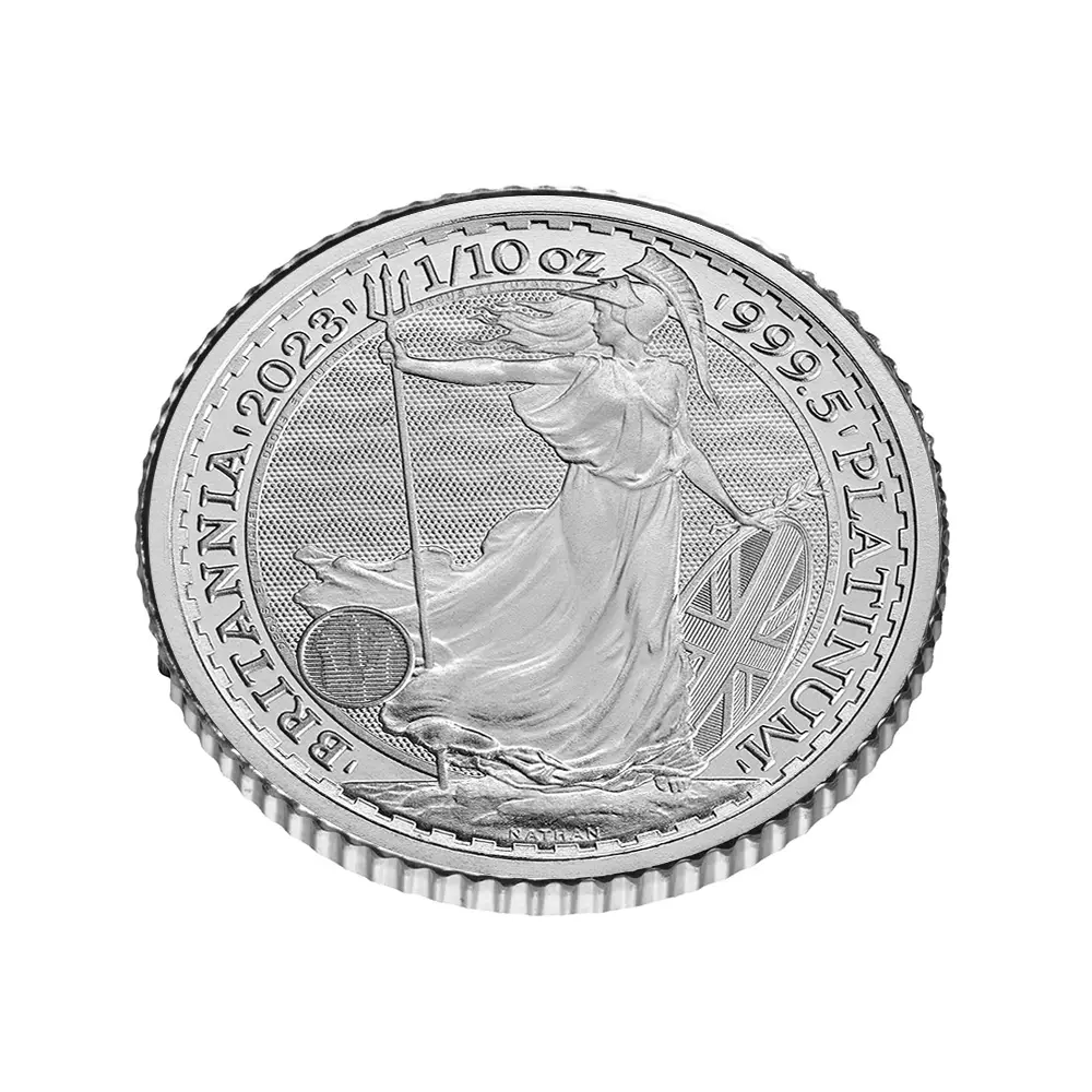 地金型4:6412 イギリス 2023 チャールズ3世 ブリタニア 10ポンド 1/10オンス プラチナ貨 【1枚】 (コインケース付き)