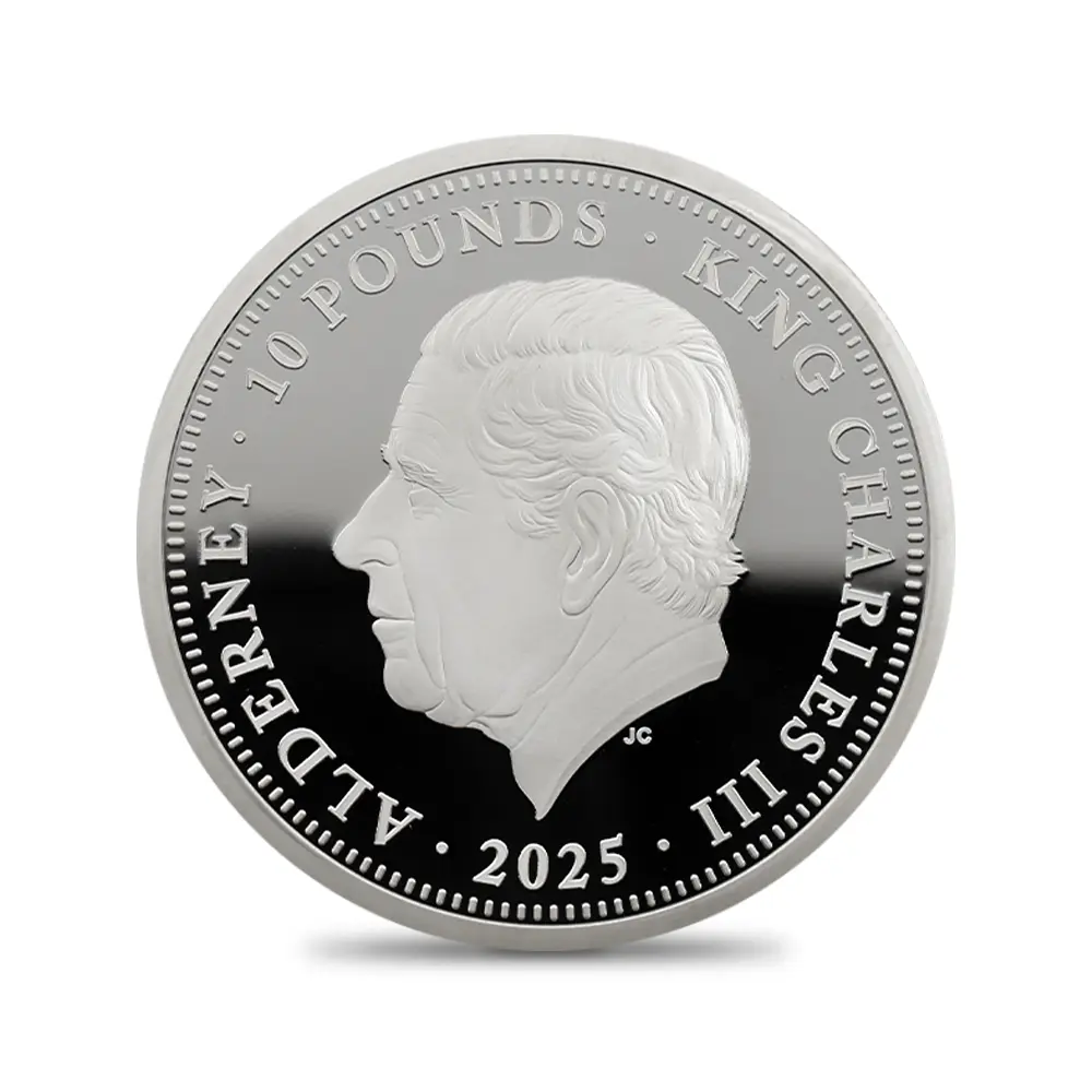 モダンコイン3:6391 オルダニー島 2025 チャールズ3世 ウナ&ライオン ウルトラハイレリーフ 5オンスプルーフ銀貨 発行即日鑑定品 NGC PF70UC 箱付き【ご予約承り品】納期約1~2か月