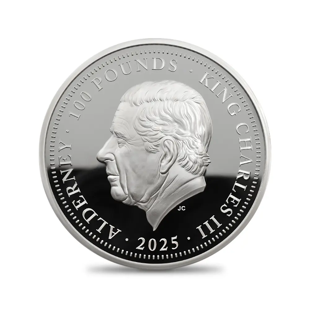 モダンコイン3:6392 オルダニー島 2025 チャールズ3世 ウナ&ライオン ウルトラハイレリーフ 1キロプルーフ銀貨 発行即日鑑定品 NGC PF70UC 箱付き【ご予約承り品】納期約1~2か月