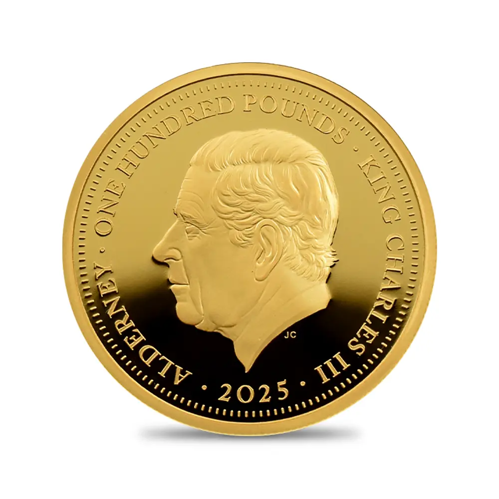 モダンコイン3:6394 オルダニー島 2025 チャールズ3世 ウナ&ライオン ウルトラハイレリーフ 1オンスプルーフ金貨 発行即日鑑定品 NGC PF70UC 箱付き【ご予約承り品】納期約1~2か月