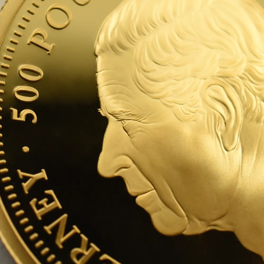 モダンコイン11:6396 オルダニー島 2025 チャールズ3世 ウナ&ライオン ウルトラハイレリーフ 500ポンド5オンスプルーフ金貨 発行即日鑑定品 NGC PF70UC 箱付き