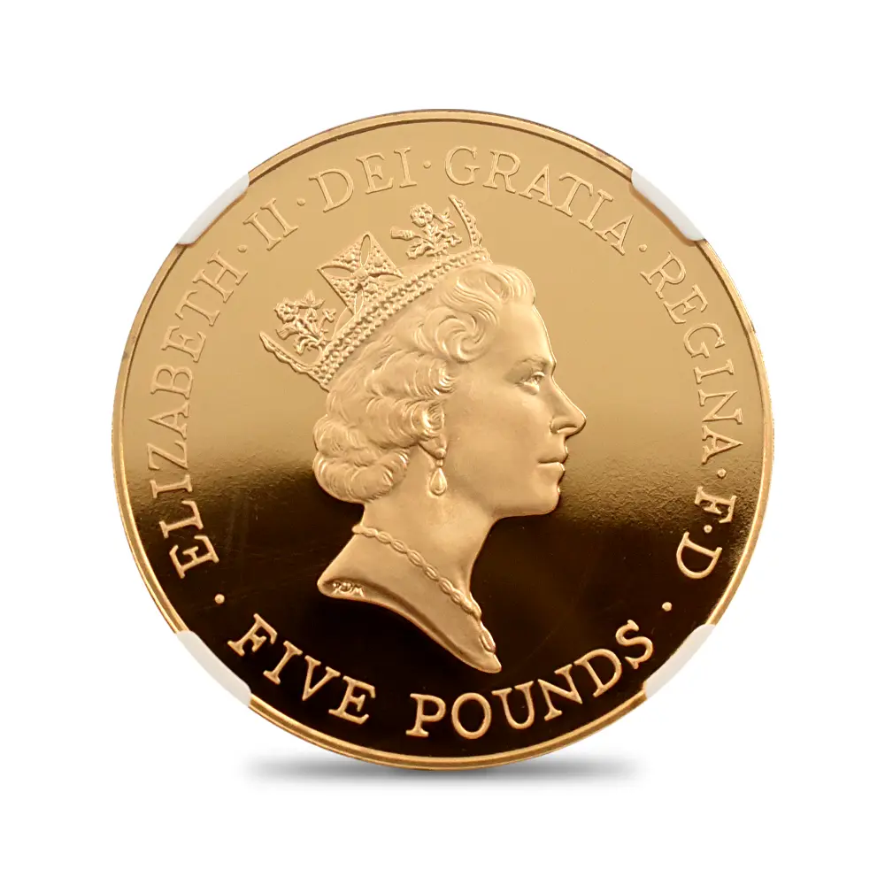 モダンコイン3：6431 1996 エリザベス2世 ミドルエリザべス 女王生誕70周年記念 5ポンド金貨 NGC PF70UC