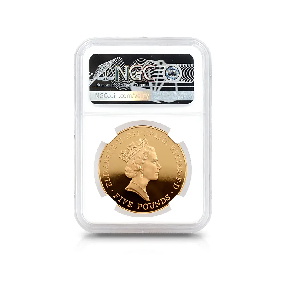 モダンコイン5：6431 1996 エリザベス2世 ミドルエリザべス 女王生誕70周年記念 5ポンド金貨 NGC PF70UC