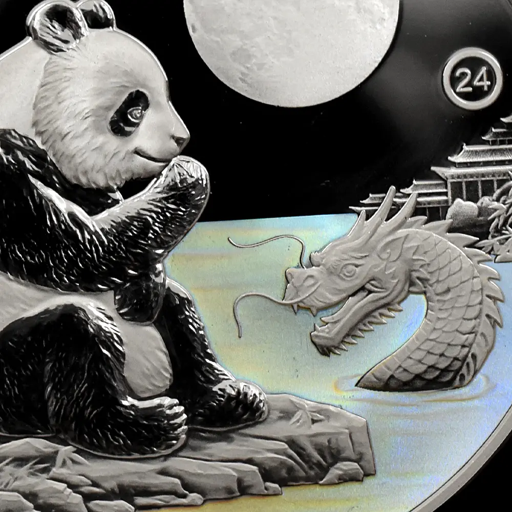 メダル13：6433 中国 2020-2024 パンダ 中秋節 1オンス銀メダル 5枚セット NGC PF70UC 箱付き