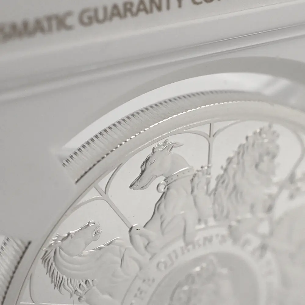 モダンコイン13:6445 2021 エリザベス2世 クイーンズビースト コンプリーター 英国王室の十大守護獣 2ポンド1オンス銀貨 NGC PF70UC 箱付き