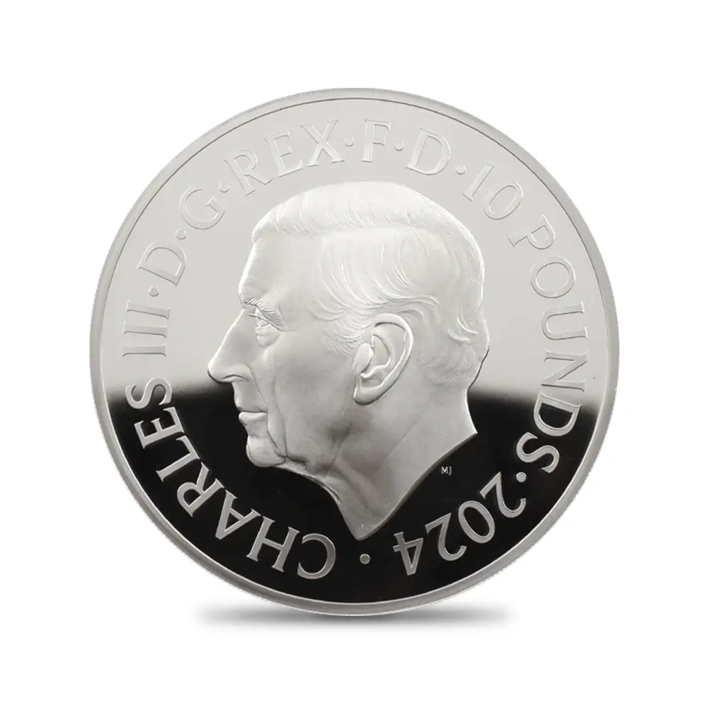 モダンコイン3:6446 2024 チャールズ3世 ワーテルロー・メダル - 連合国代表 10ポンド5オンス銀貨 ファーストリリース NGC PF70UC 箱付き