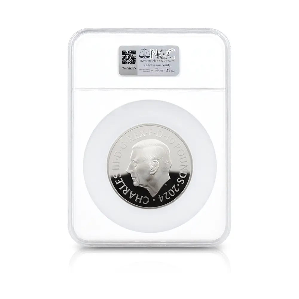 モダンコイン5:6446 2024 チャールズ3世 ワーテルロー・メダル - 連合国代表 10ポンド5オンス銀貨 ファーストリリース NGC PF70UC 箱付き