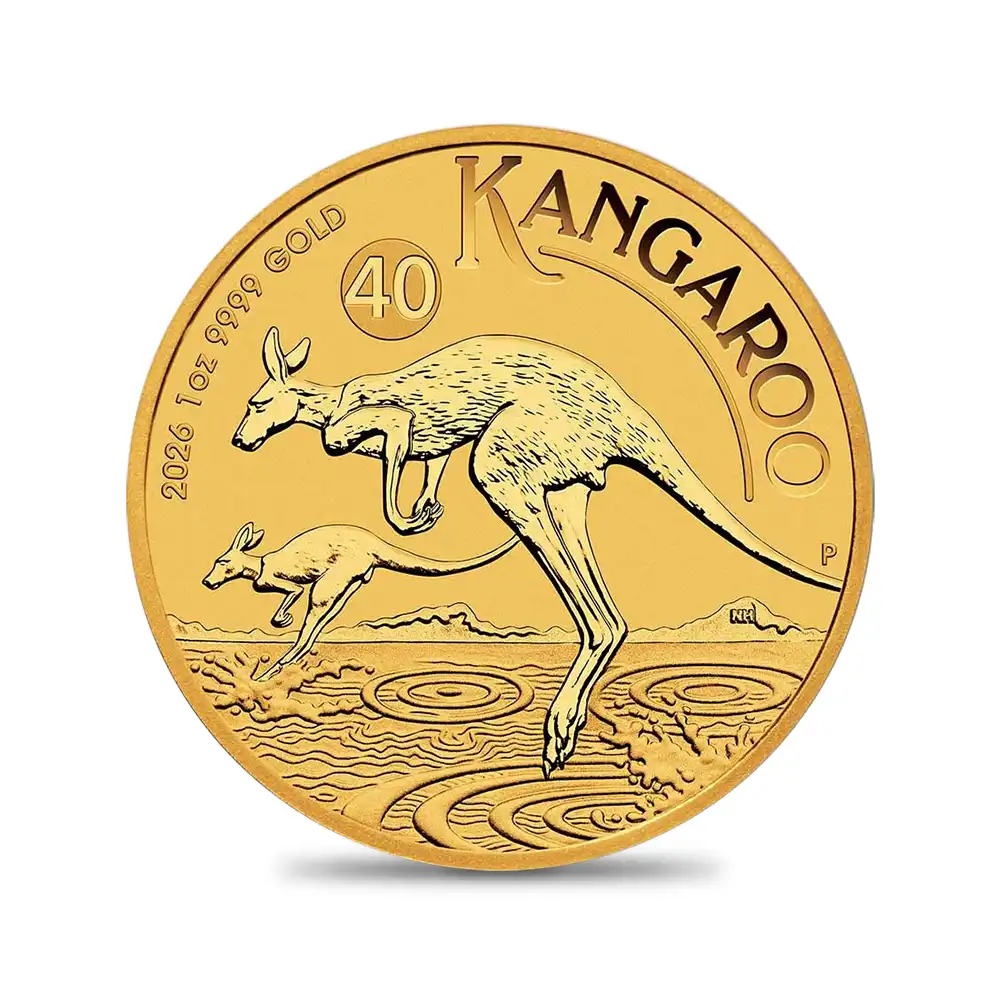 地金型2：6447 オーストラリア 2026 カンガルー 100ドル 1オンス 金貨 【1枚】 (コインケース付き)