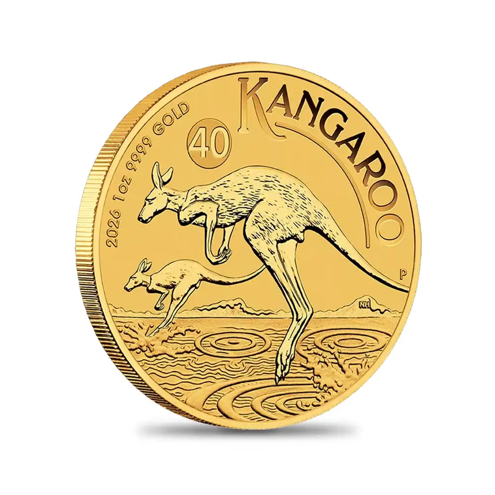地金型4：6447 オーストラリア 2026 カンガルー 100ドル 1オンス 金貨 【1枚】 (コインケース付き)