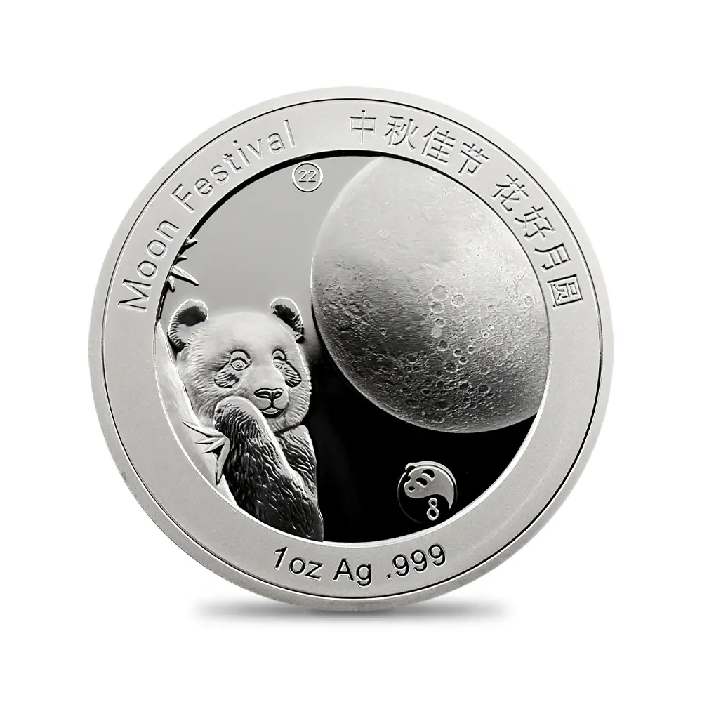 地金型16:6452 中国 2015-2024 パンダ 中秋節 1オンス銀メダル 10枚セット 未鑑定