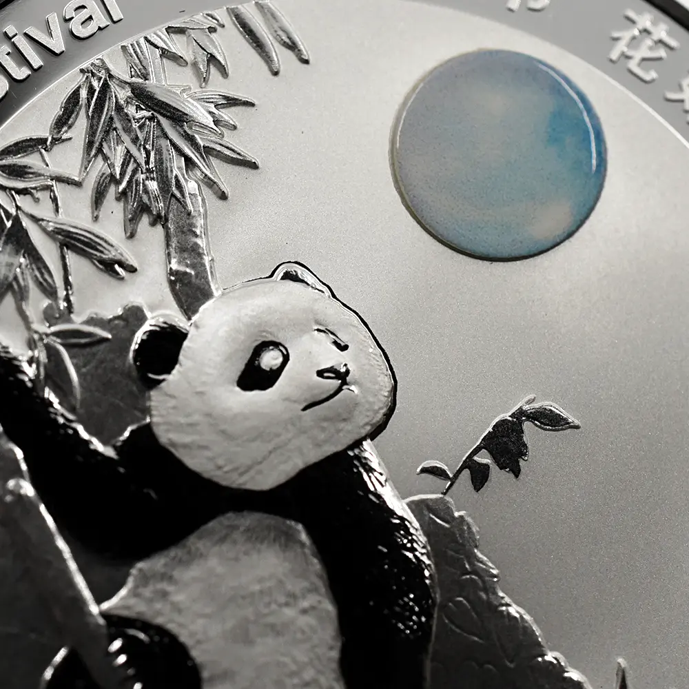 地金型24:6452 中国 2015-2024 パンダ 中秋節 1オンス銀メダル 10枚セット 未鑑定