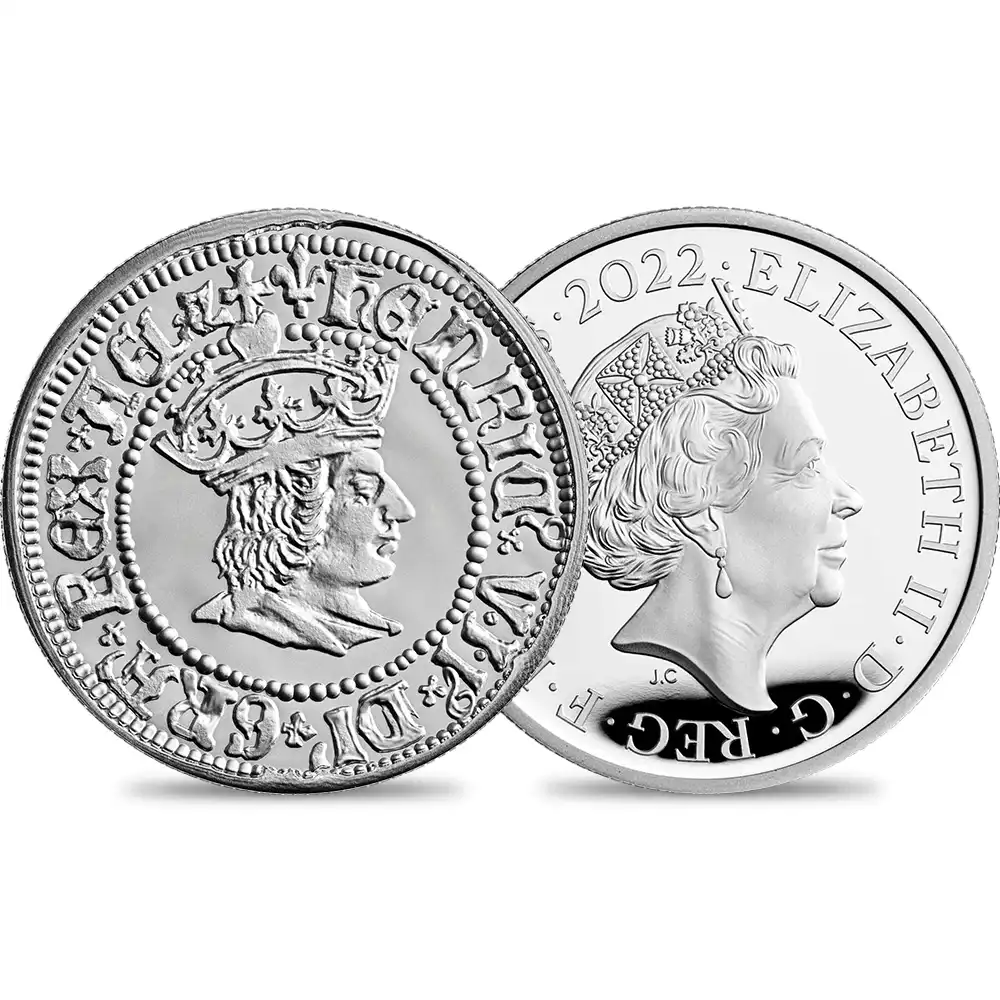 モダンコインs1：1466 2022 エリザベス2世 英国君主コレクション第1弾 ヘンリー7世 5ポンド2オンスプルーフ銀貨 未鑑定【ご予約承り品】