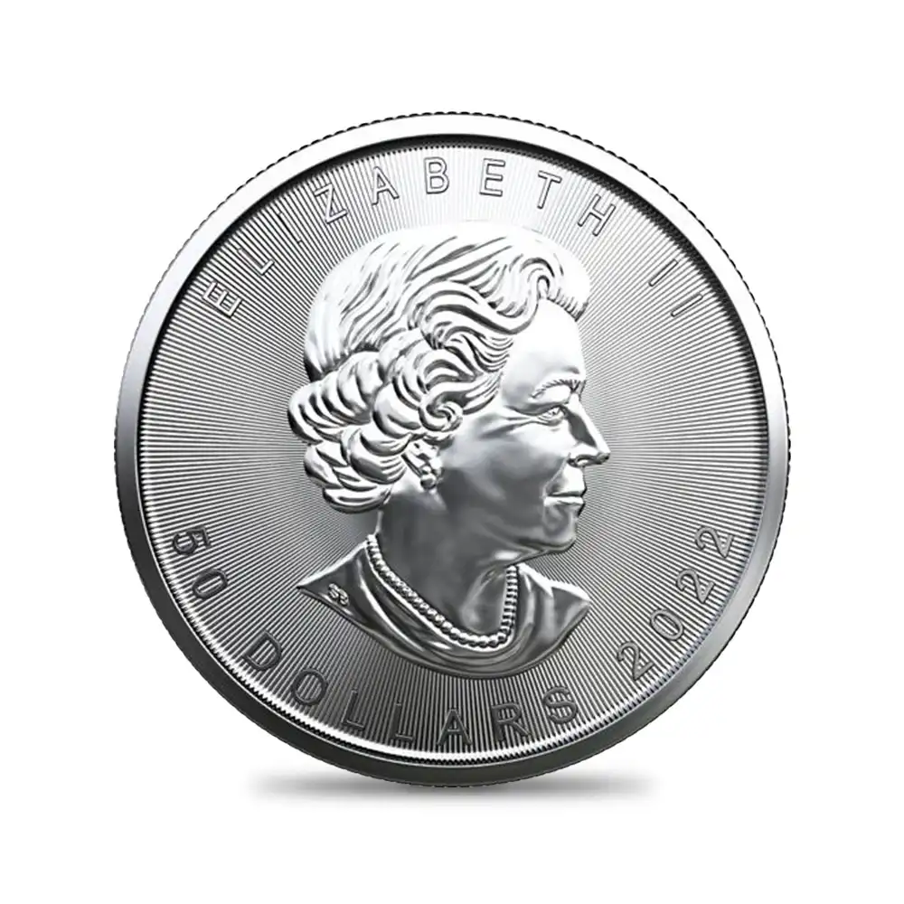 地金型3：1414 カナダ 2022 エリザベス2世 メイプルリーフ 50ドル1オンス地金型プラチナ貨【ご予約承り品】