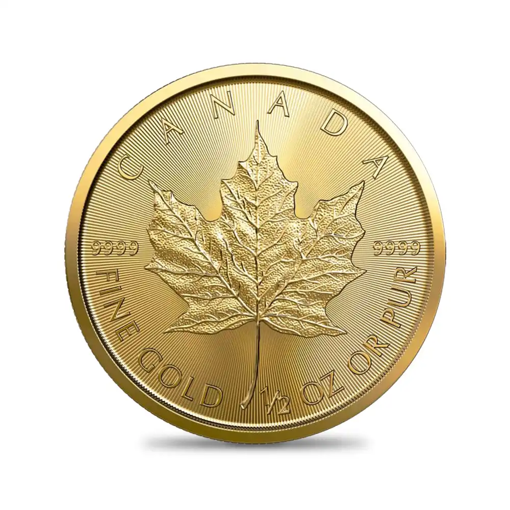地金型2：1411 カナダ 2022 エリザベス2世 メイプルリーフ 20ドル1/2オンス地金型金貨【ご予約承り品】