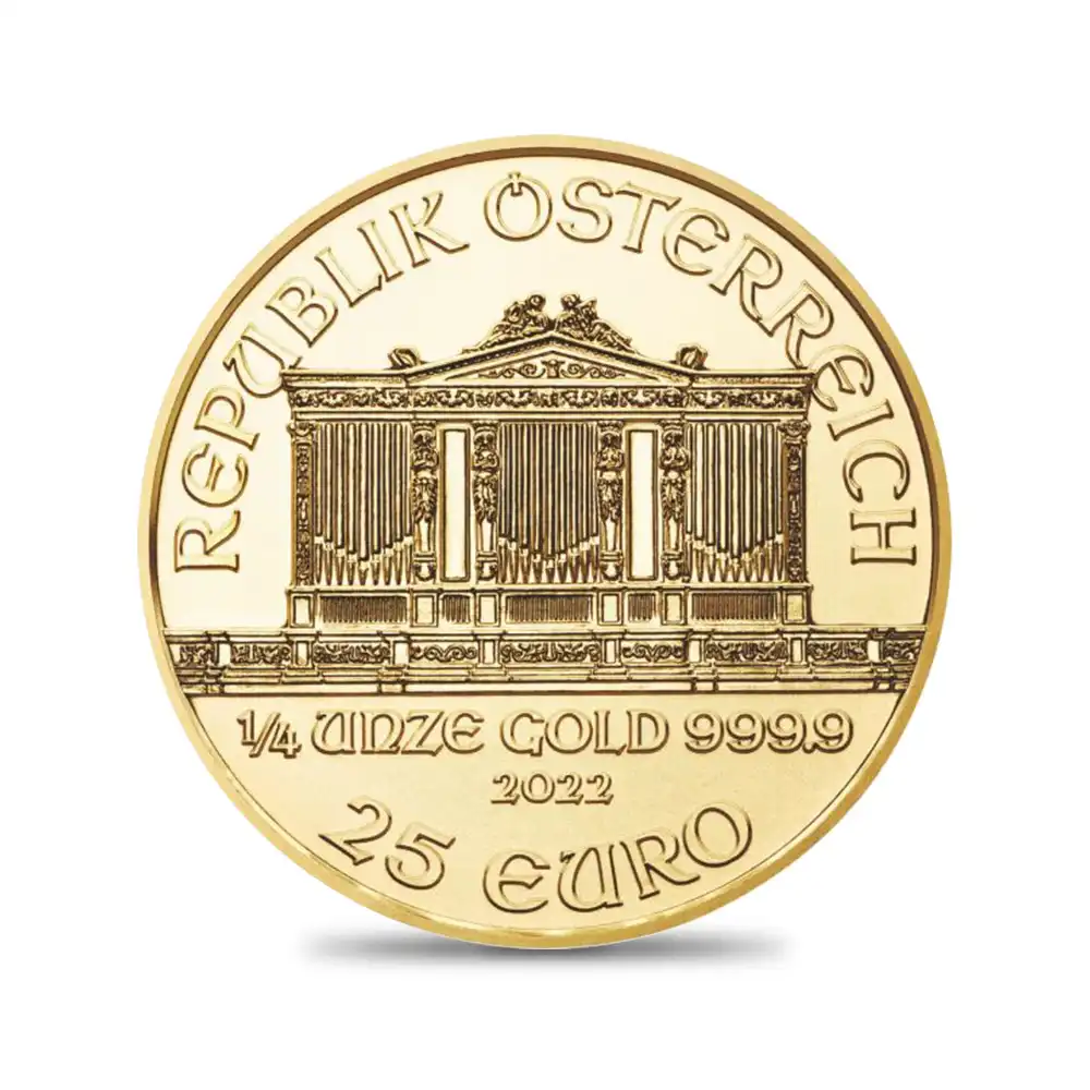 地金型3：1404 オーストリア 2022 25ユーロ1/4オンス ウィーン 金貨【ご予約承り品】