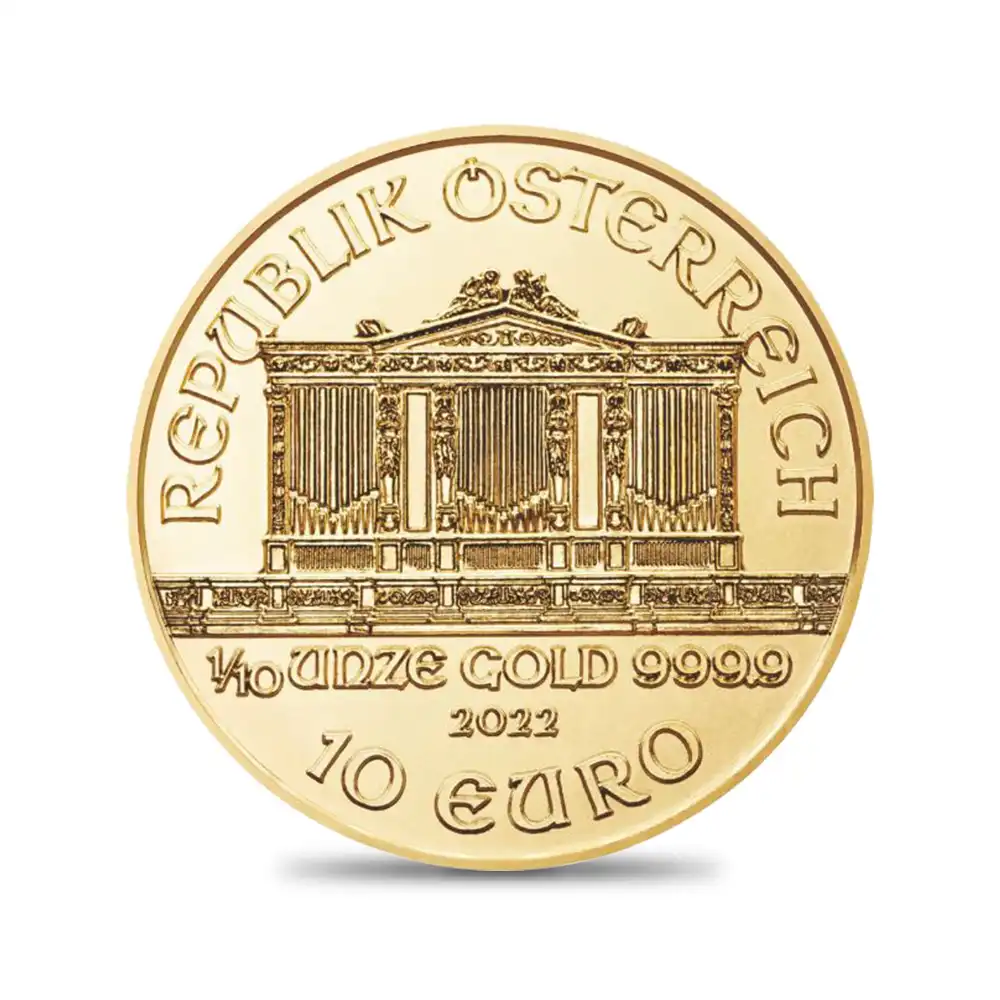 地金型3：1403 オーストリア 2022 10ユーロ1/10オンス ウィーン 金貨【ご予約承り品】