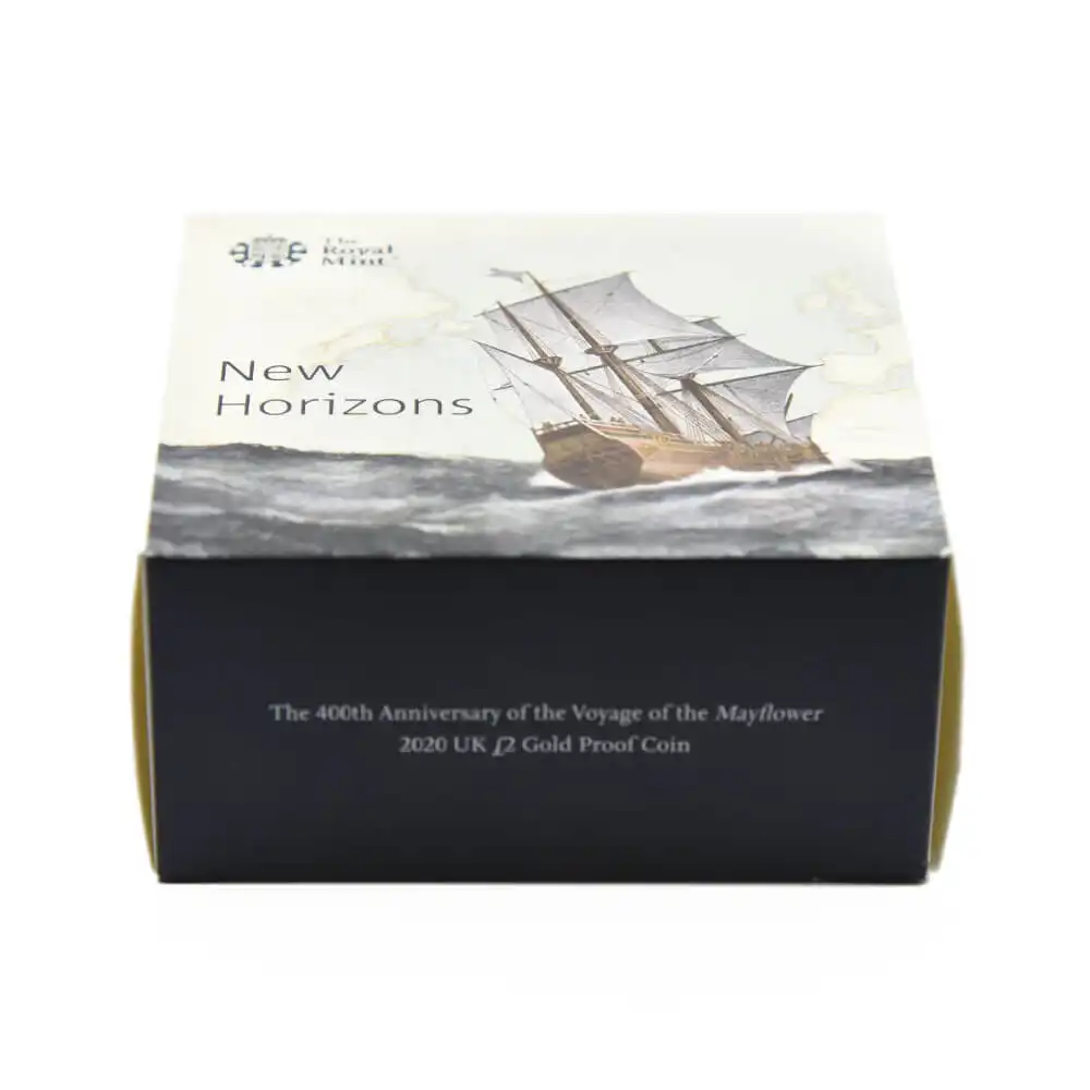 モダンコイン7：6453 2020 エリザベス2世 メイフラワー号出航400周年 2ポンド2色金貨 ファーストリリース NGC PF70UC 箱付き