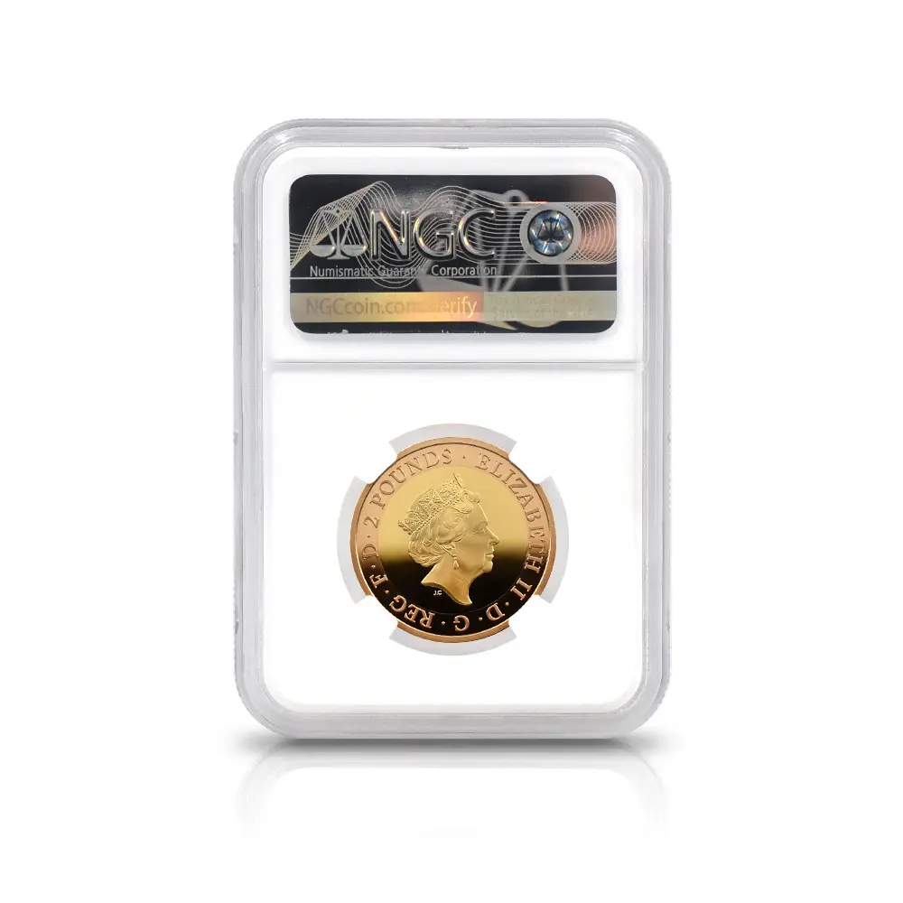 モダンコイン5：6453 2020 エリザベス2世 メイフラワー号出航400周年 2ポンド2色金貨 ファーストリリース NGC PF70UC 箱付き