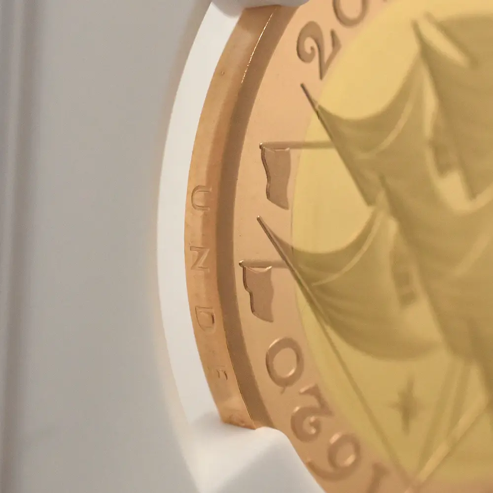 モダンコイン16：6453 2020 エリザベス2世 メイフラワー号出航400周年 2ポンド2色金貨 ファーストリリース NGC PF70UC 箱付き