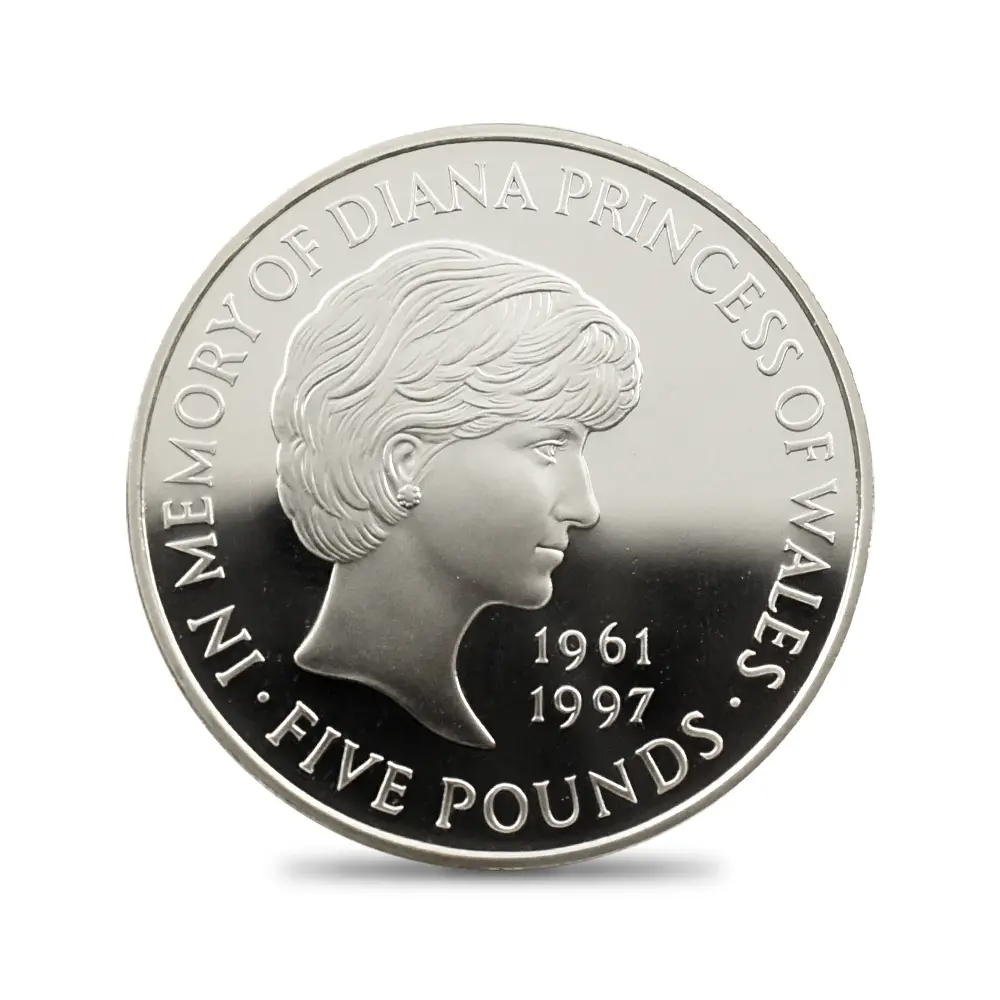 モダンコイン2:6456 1999 エリザベス2世 ダイアナ妃追悼記念 5ポンド銀貨 PCGS PR69DC S-L6 箱付き