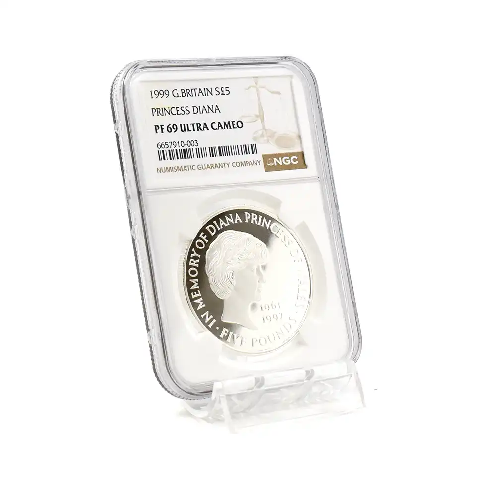モダンコイン6:6461 1999 エリザベス2世 ダイアナ妃追悼記念 5ポンド銀貨 NGC PF69UC
