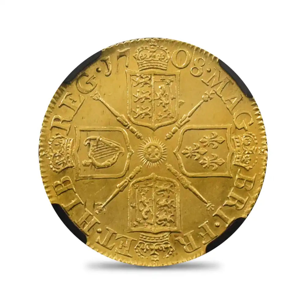 アンティークコイン3：6463 1708 アン女王 ギニー金貨 NGC MS62 S-3572