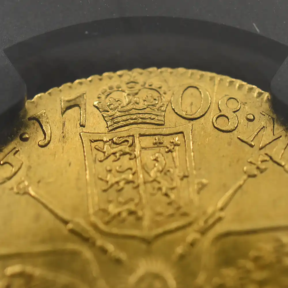 アンティークコイン10：6463 1708 アン女王 ギニー金貨 NGC MS62 S-3572