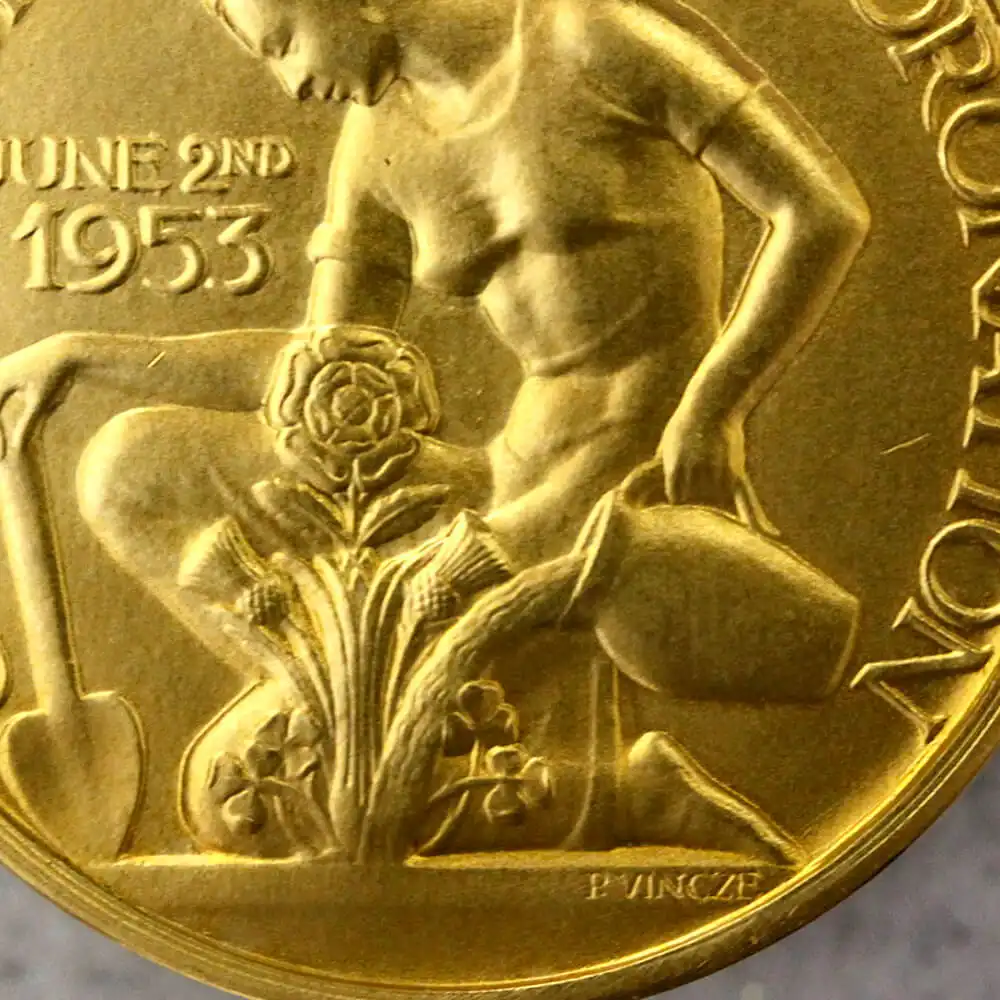 メダル10：1358 1953 エリザベス2世 戴冠記念メダル 金銀銅3枚セット