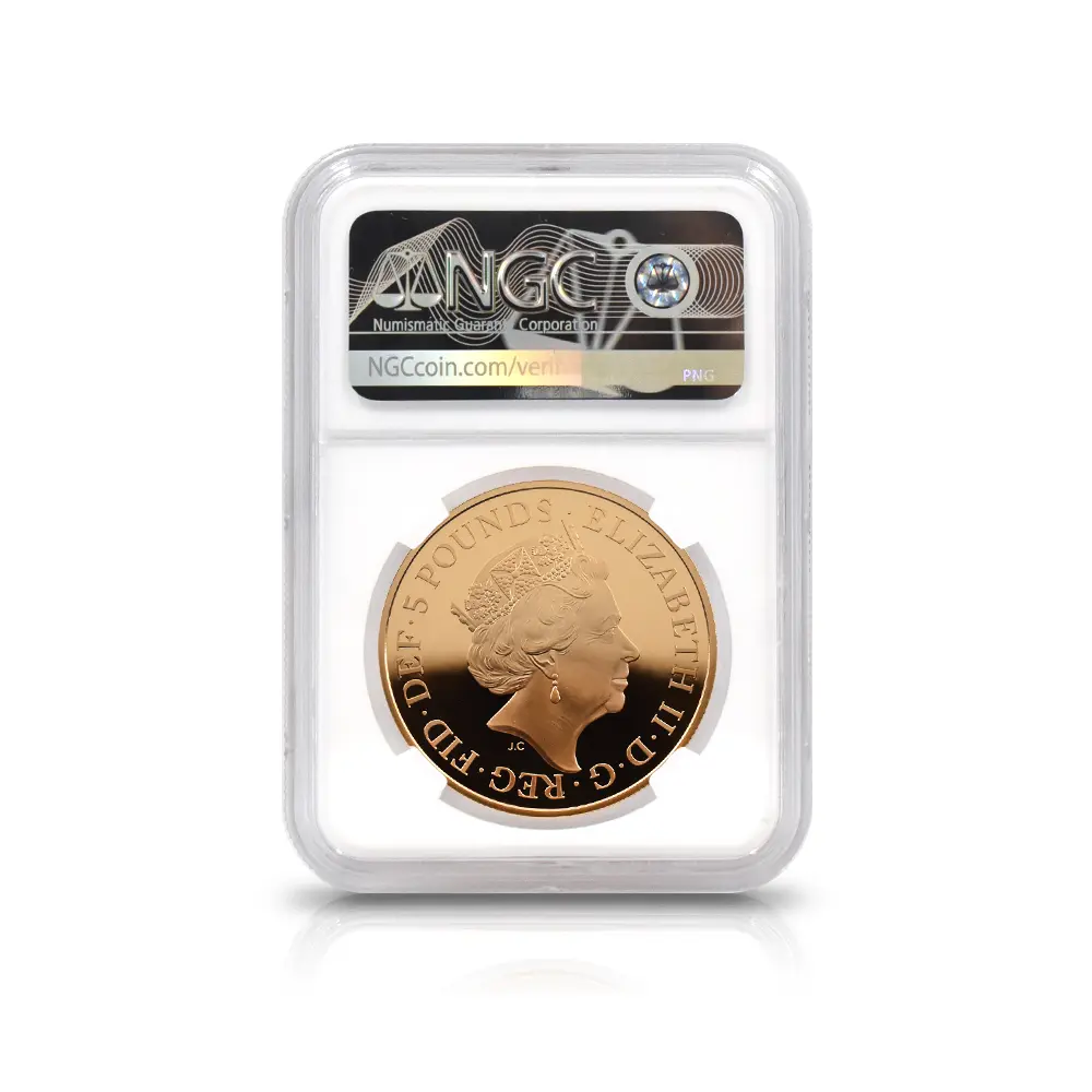 モダンコイン5：6455 2018 エリザベス2世 ジョージ王子誕生5周年記念 5ポンド金貨 NGC PF70UC