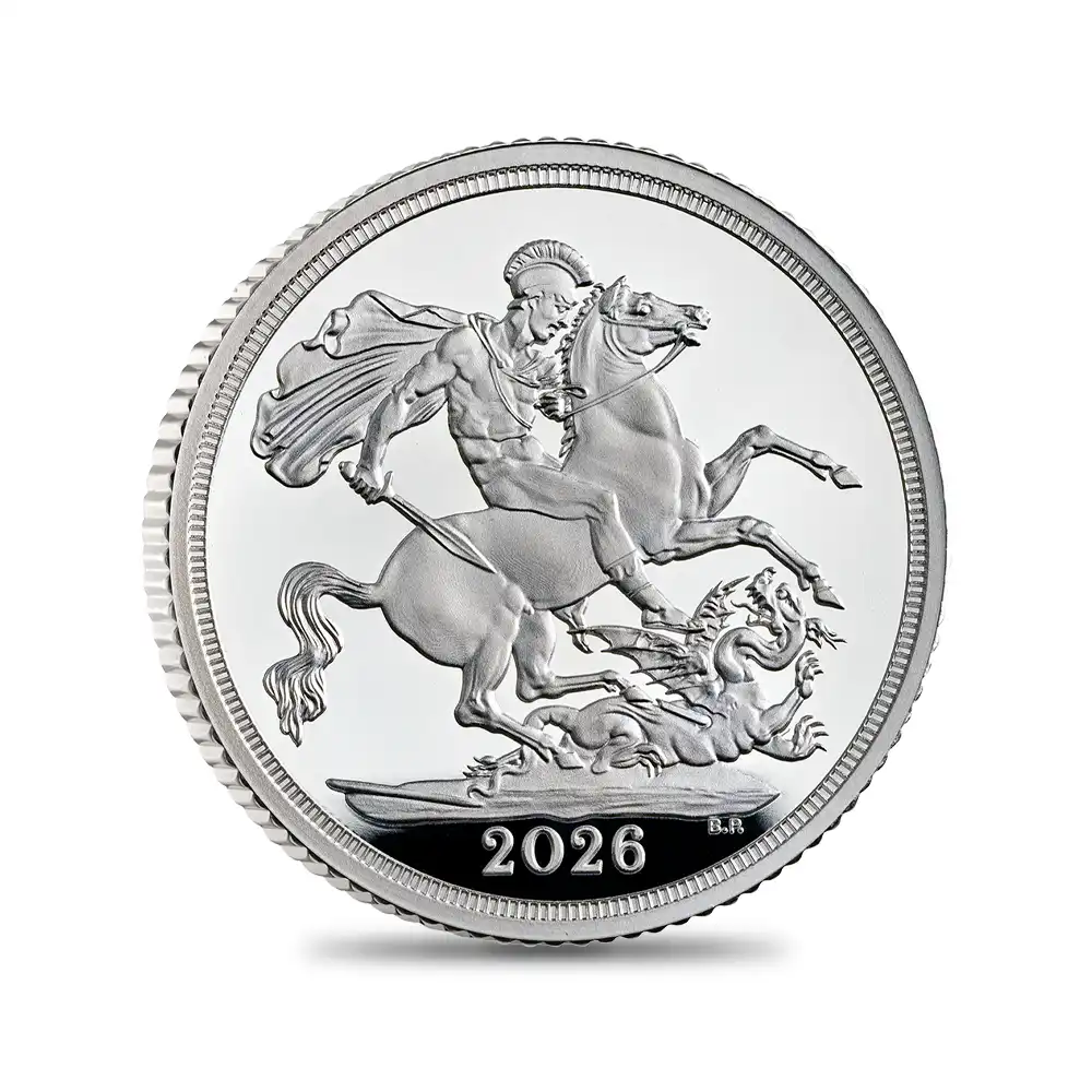 モダンコイン2：6464 2026 チャールズ3世 聖ジョージ竜退治 ソブリンプルーフ銀貨 未鑑定 箱付き【ご予約承り品】
