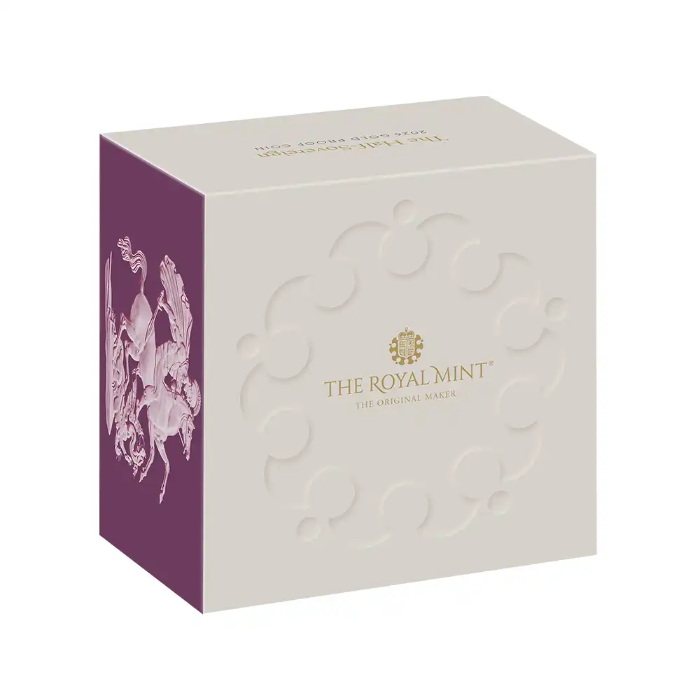 モダンコイン4：6465 2026 チャールズ3世 聖ジョージ竜退治 1/2ソブリンプルーフ金貨 未鑑定 箱付き【ご予約承り品】